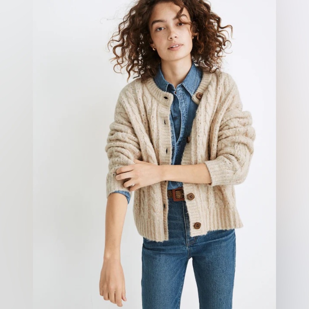 MADEWELL cable cardigan sweater